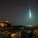 A meteor streaks across the English sky on January 21, 2020.